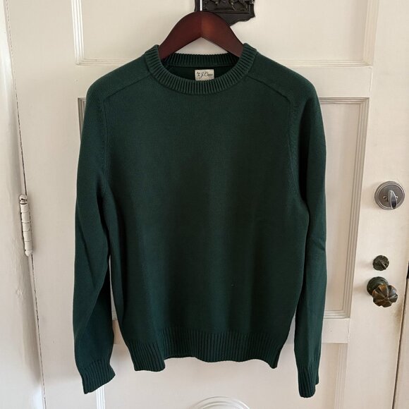 J. Crew Heritage Cotton Crewneck Sweater | Mens Size Medium | Green - Picture 1 of 3